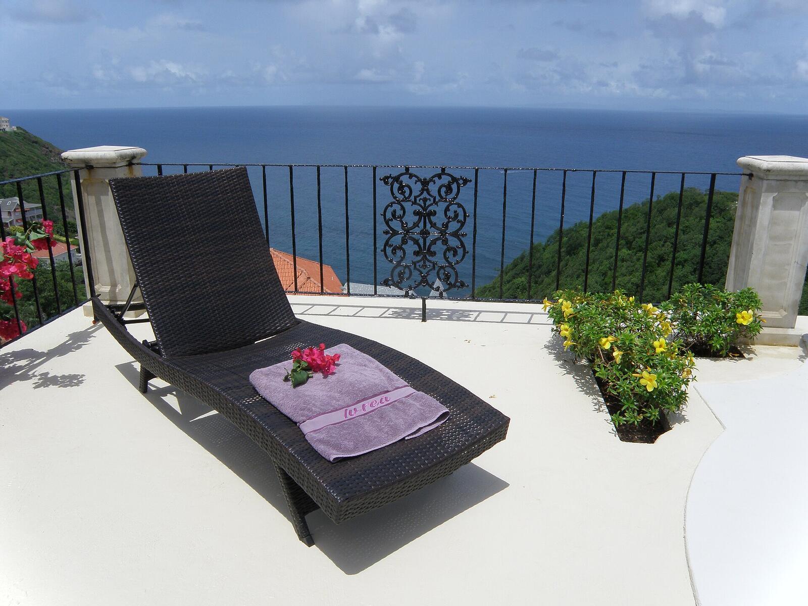 Illustrative accommodation photography for a fictional saint-lucia stay — illustrative style for Caribbean Orchid House