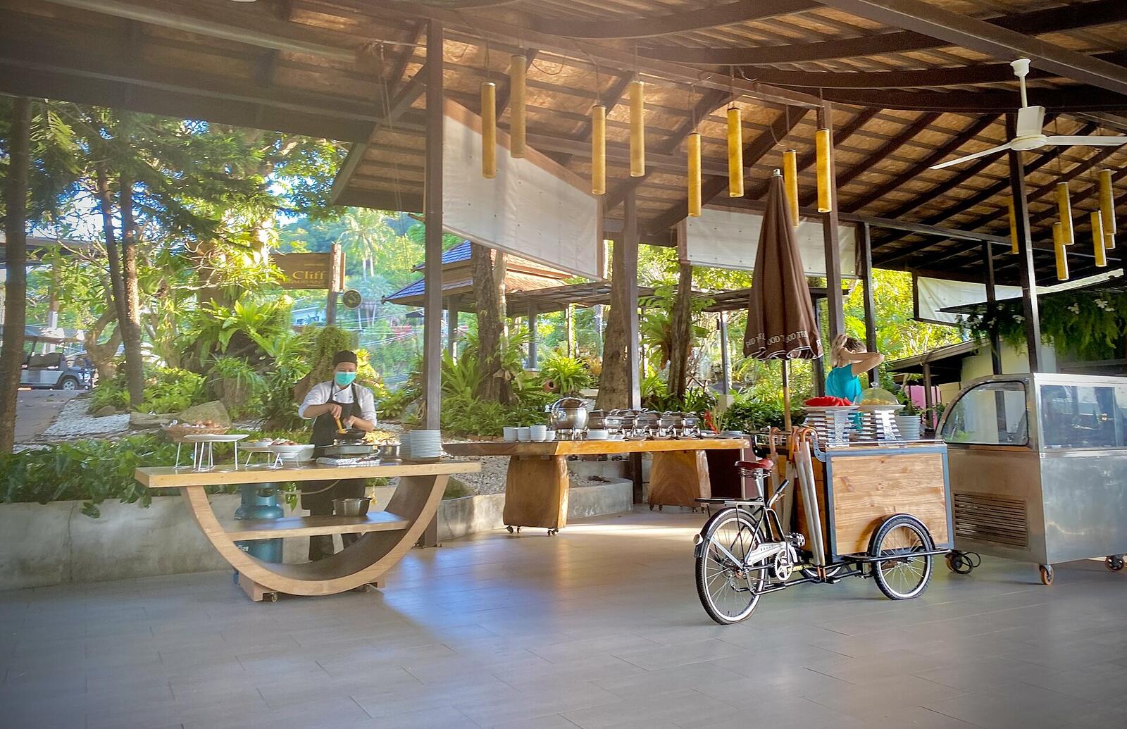 Illustrative accommodation photography for a fictional thailand stay — illustrative style for Khao Lak Shore House