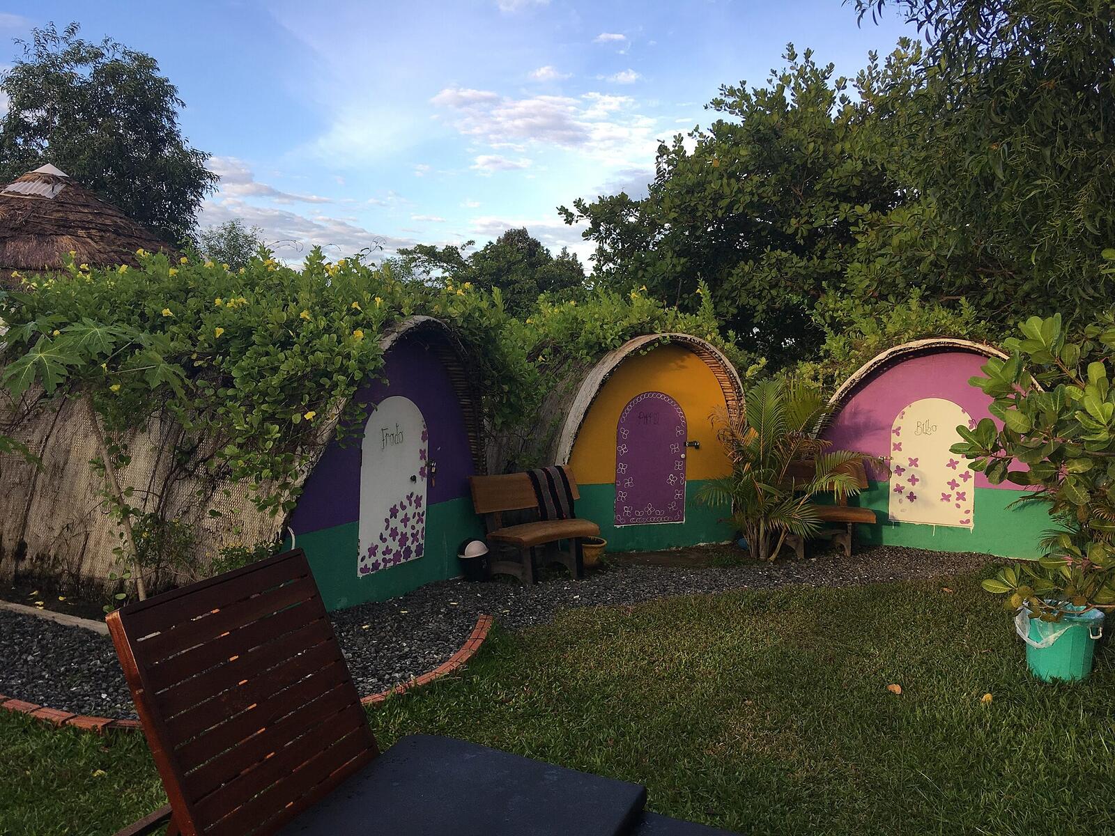 Illustrative accommodation photography for a fictional cambodia stay — illustrative style for Mekong Garden Residence