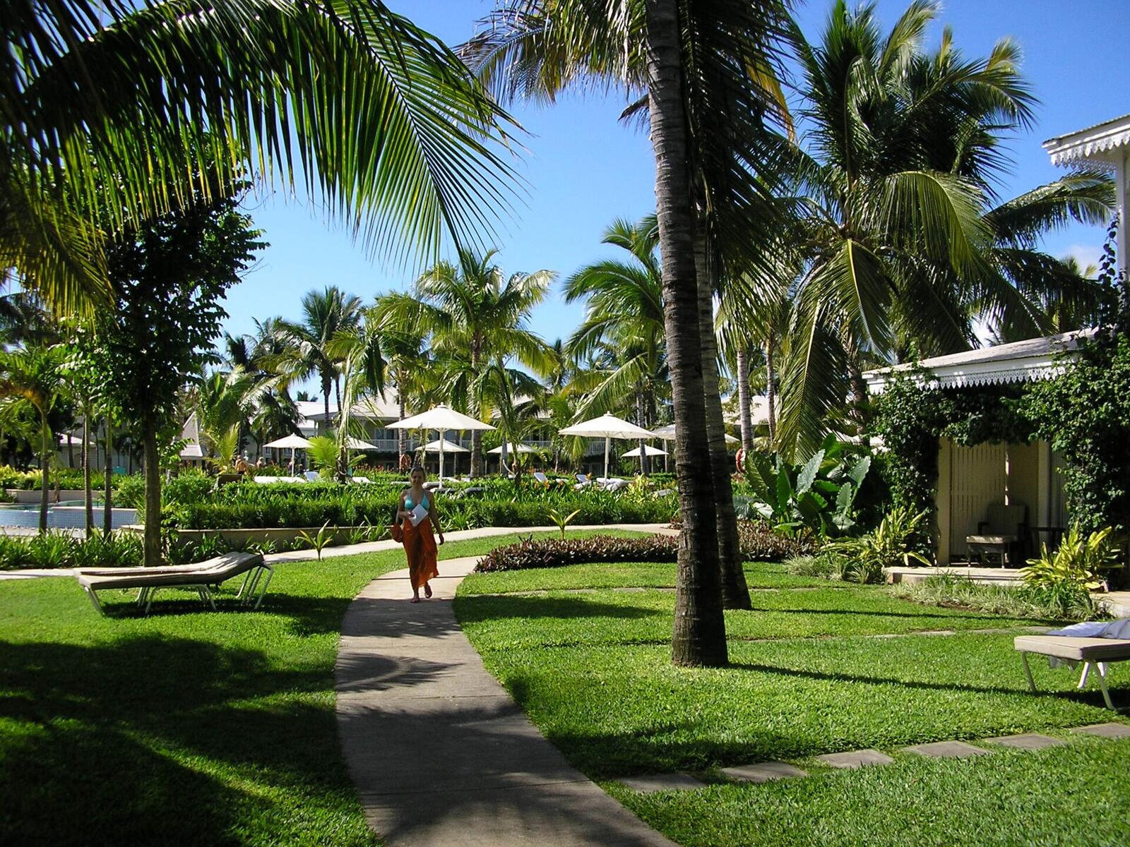 Illustrative accommodation photography for a fictional mauritius stay — illustrative style for Mont Choisy Family House