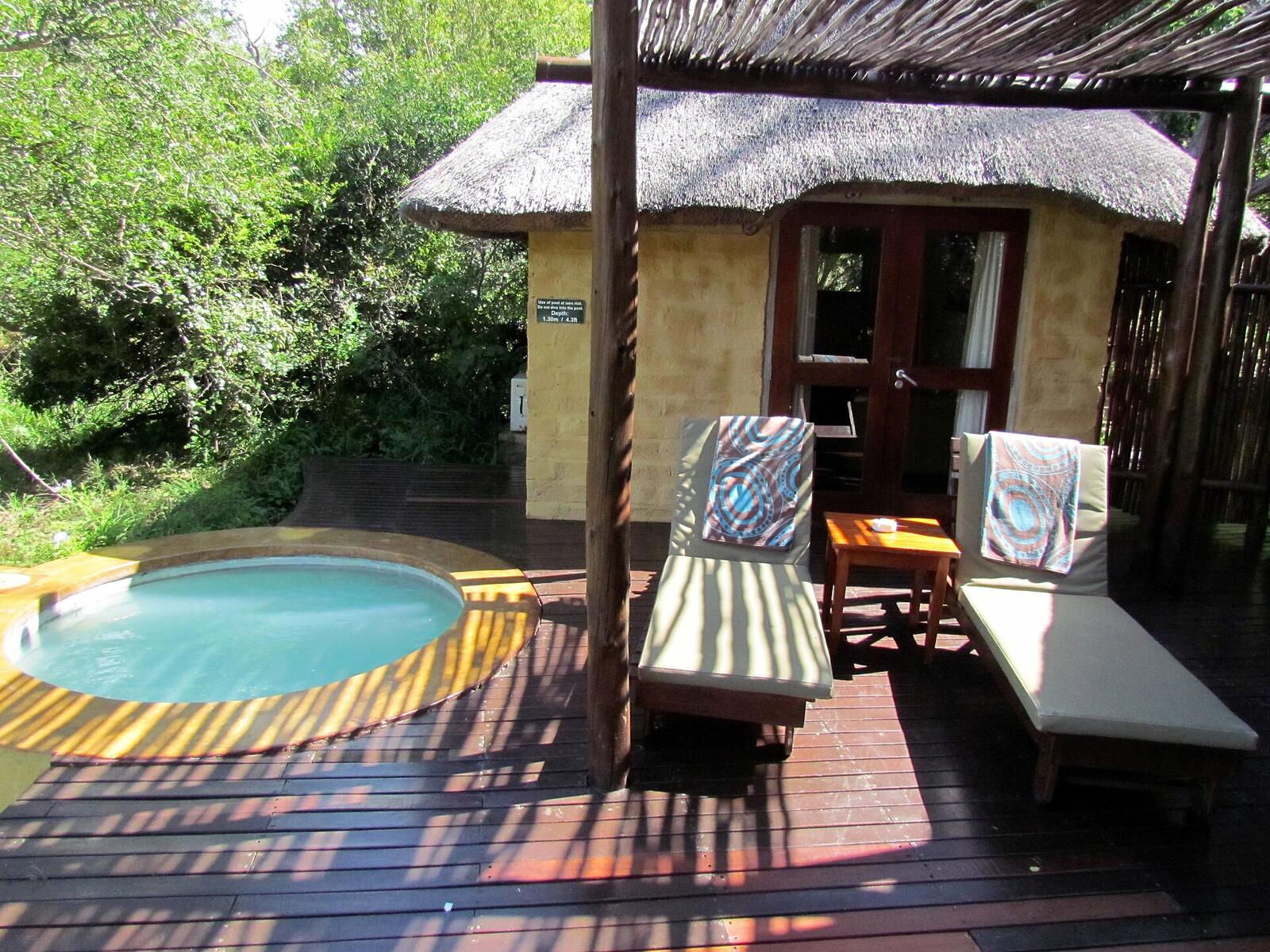 Illustrative accommodation photography for a fictional south-africa stay — illustrative style for Madikwe Acacia Camp